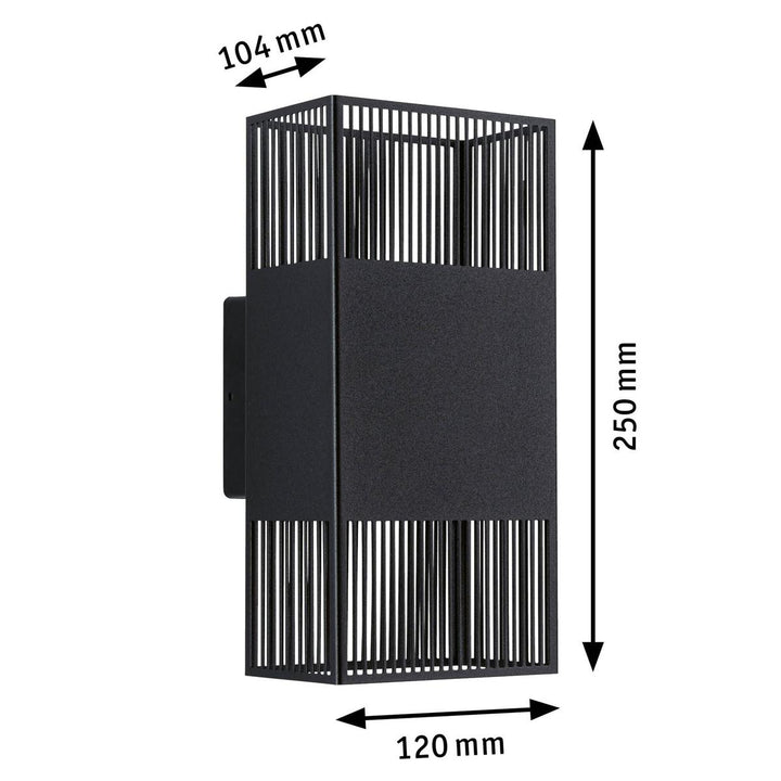 Tharin vegglampe opp/ned 2 x 3,7W 3000 Kelvin IP44-Utebelysning vegg opp og ned-Paulmann-Svart-PL-71251-Lightup.no