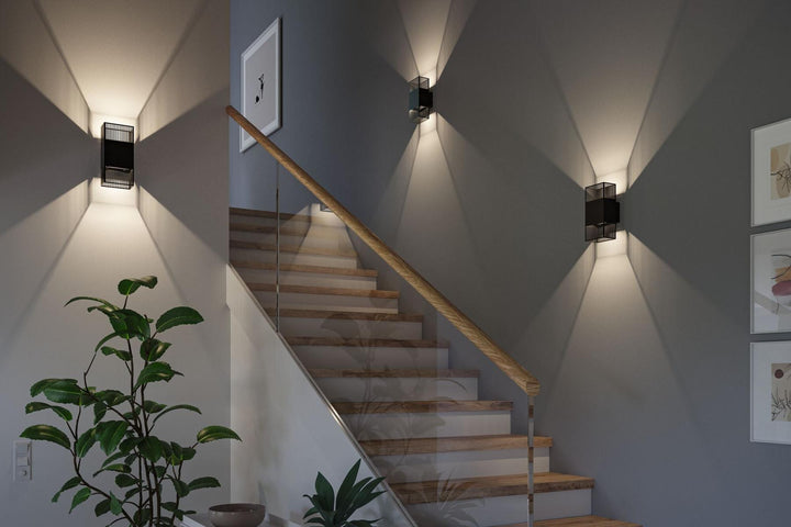 Tharin vegglampe opp/ned 2 x 3,7W 3000 Kelvin IP44-Utebelysning vegg opp og ned-Paulmann-Svart-PL-71251-Lightup.no