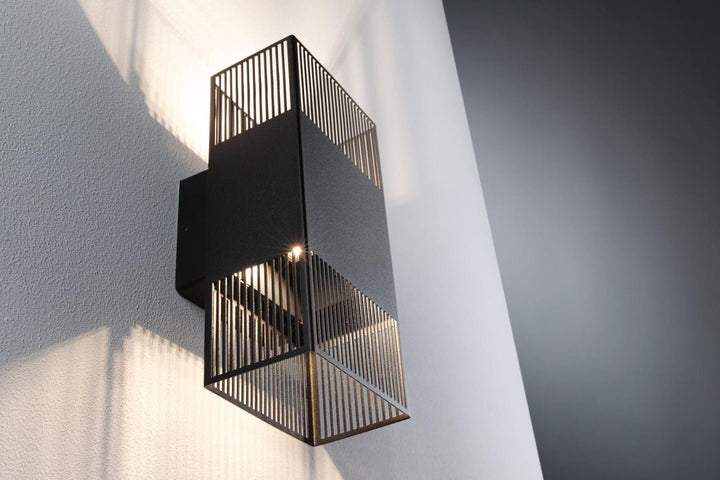 Tharin vegglampe opp/ned 2 x 3,7W 3000 Kelvin IP44-Utebelysning vegg opp og ned-Paulmann-Svart-PL-71251-Lightup.no