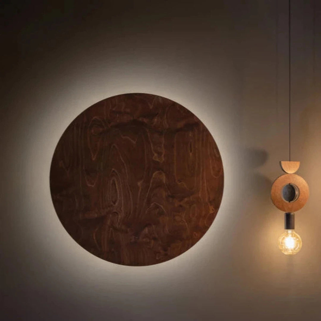 Timber rund vegglampe 75 cm 22W 3000 Kelvin-Vegglamper-Nowodvorski-Brun-N-11178-Lightup.no