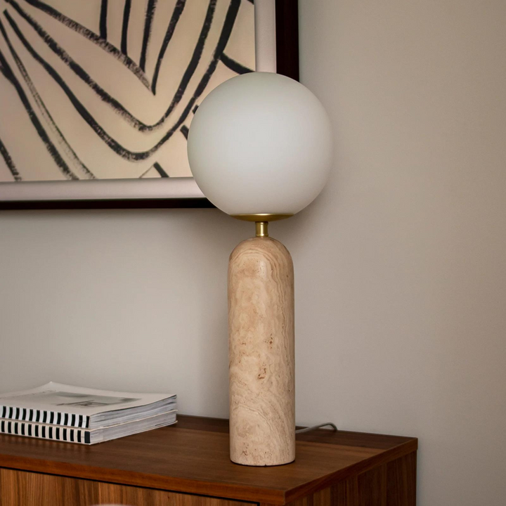 Torrano bordlampe - Travertine-Bordlamper-Globen Lighting-520502-Lightup.no