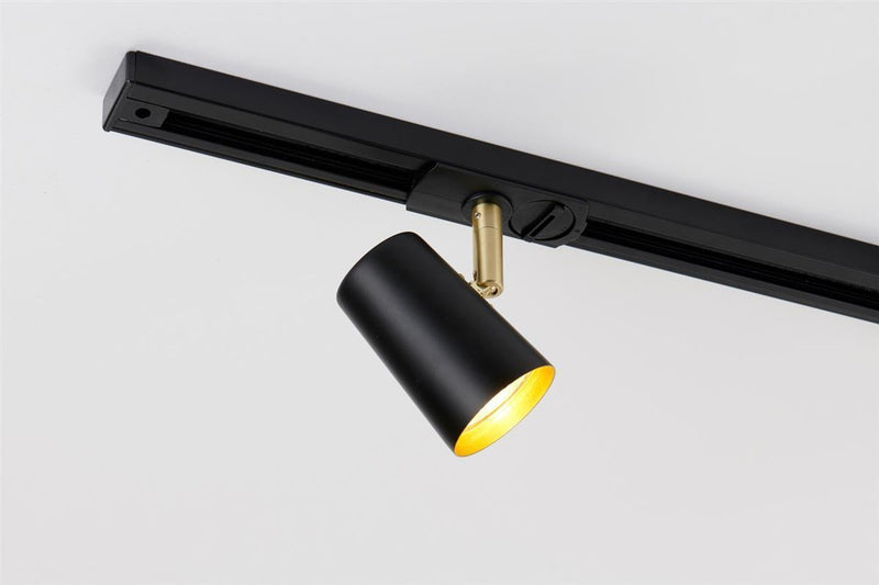 Trackline Conic enkel spot for skinne - Svart/Gull-Spotskinner 230V-Ms - belysning-9400915007-Lightup.no