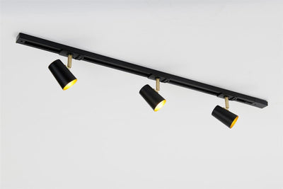 Trackline Conic spotskinne 1 meter 3 spot - Svart/Gull-Spotskinner 230V-Ms - belysning-9400914007-Lightup.no
