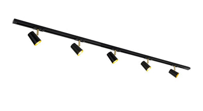 Trackline Conic spotskinne 1,5 meter 5 spot - Svart/Gull-Spotskinner 230V-Ms - belysning-9400914107-Lightup.no