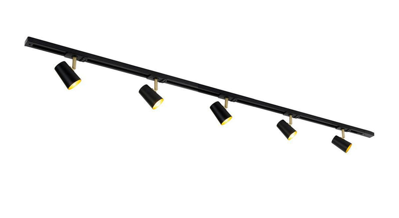Trackline Conic spotskinne 1,5 meter 5 spot - Svart/Gull-Spotskinner 230V-Ms - belysning-9400914107-Lightup.no