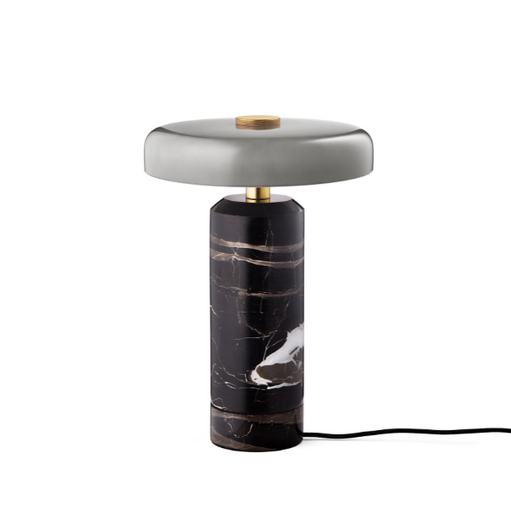 Trip oppladbar bordlampe - Ask marmor/Grå blank skjerm-Bordlamper-Design by Us-Des__21207-Lightup.no