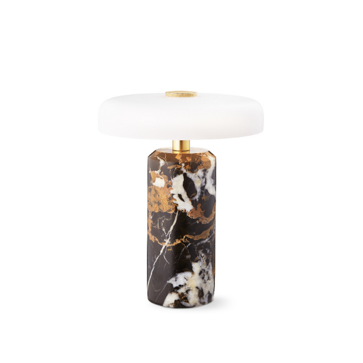 Trip oppladbar bordlampe - Dark Clay marmor/Hvit skjerm-Bordlamper-Design by Us-Des__21208-Lightup.no