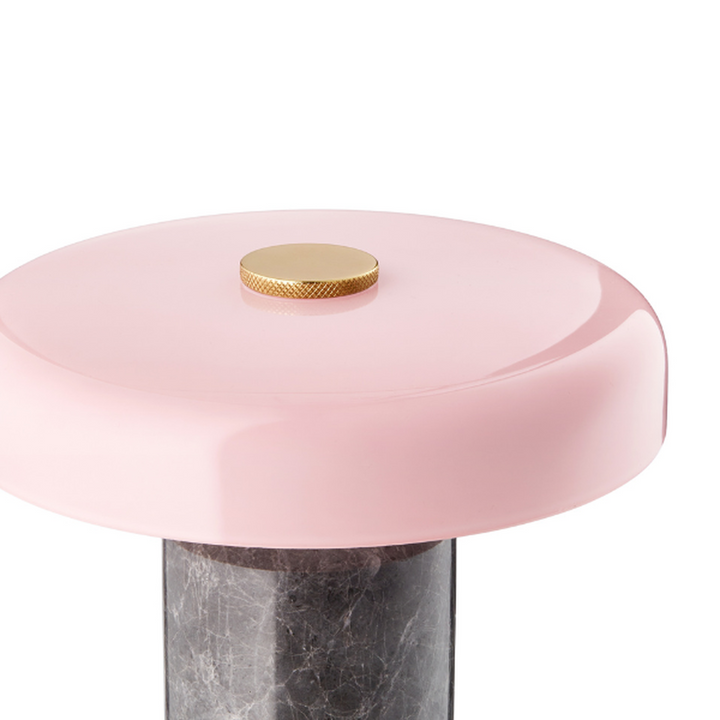 Trip oppladbar bordlampe - Sølv marmor/Rosa blank skjerm-Bordlamper-Design by Us-Marmor-Des__21203-Lightup.no
