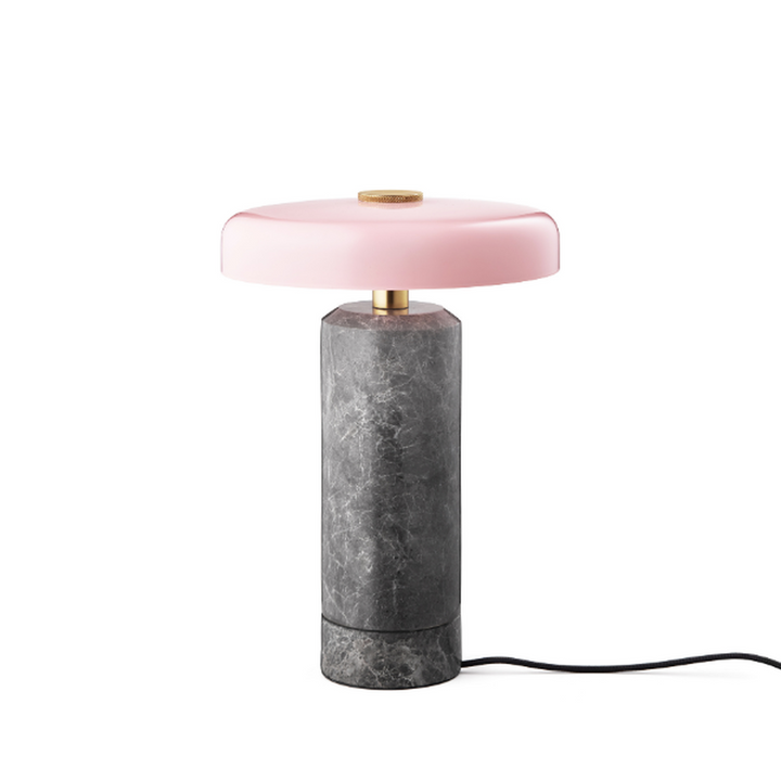 Trip oppladbar bordlampe - Sølv marmor/Rosa blank skjerm-Bordlamper-Design by Us-Marmor-Des__21203-Lightup.no
