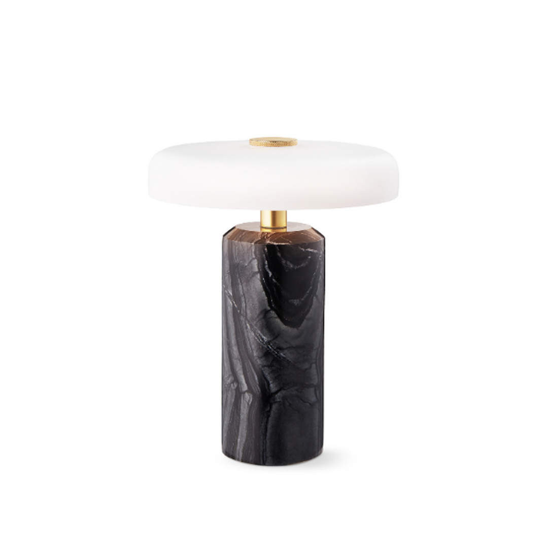 Trip oppladbar bordlampe - Sort marmor/Hvit skjerm-Bordlamper-Design by Us-Hvit-Des__21205-Lightup.no