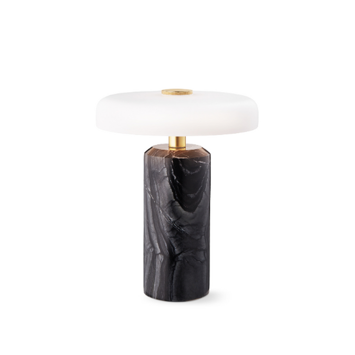 Trip oppladbar bordlampe - Sort marmor/Hvit skjerm-Bordlamper-Design by Us-Hvit-Des__21205-Lightup.no