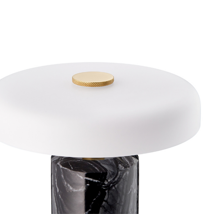 Trip oppladbar bordlampe - Sort marmor/Hvit skjerm-Bordlamper-Design by Us-Hvit-Des__21205-Lightup.no