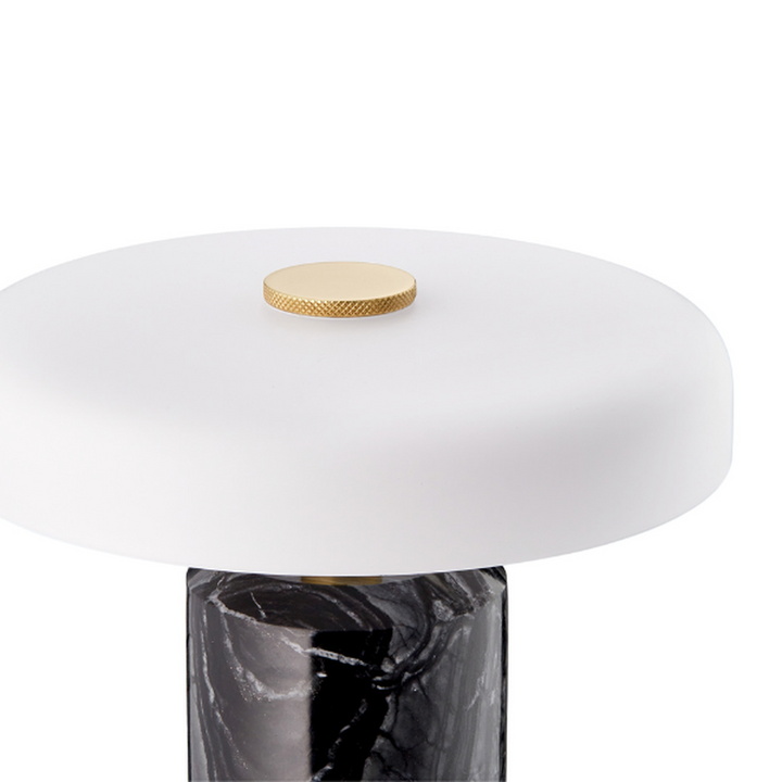 Trip oppladbar bordlampe - Sort marmor/Hvit skjerm-Bordlamper-Design by Us-Des__21205-Lightup.no