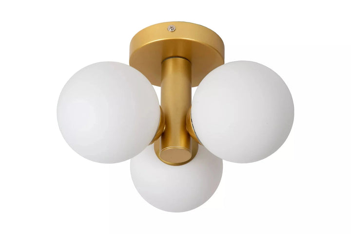 Trudy taklampe 28cm 3-lys IP44-Taklamper-Lucide-Messing / Opal-LC74116/03/02-Lightup.no