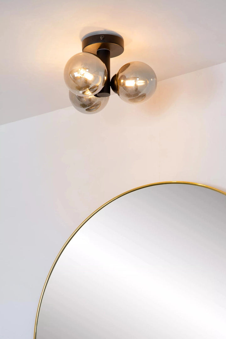 Trudy taklampe 28cm 3-lys IP44-Taklamper-Lucide-Svart / Røyk-LC74116/03/30-Lightup.no