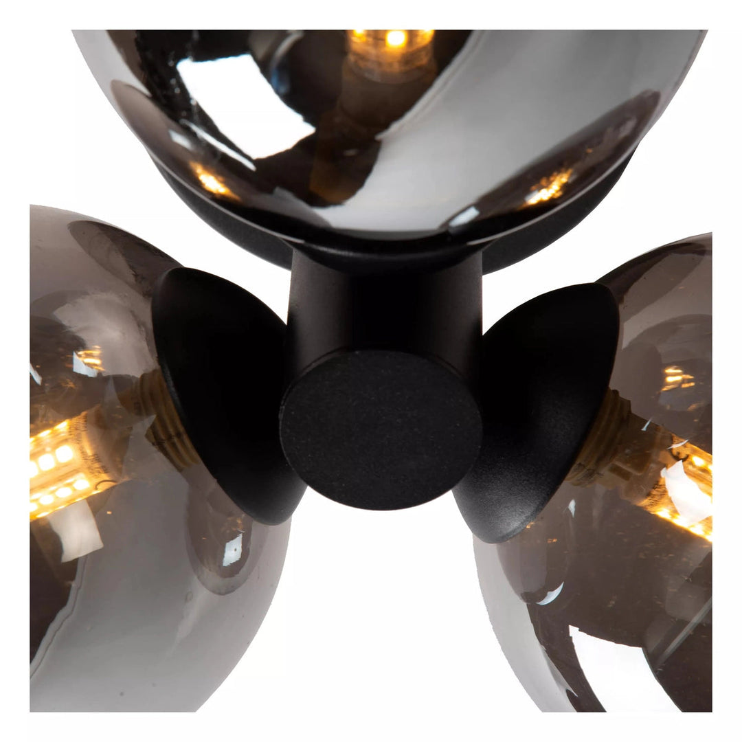 Trudy taklampe 28cm 3-lys IP44-Taklamper-Lucide-Svart / Røyk-LC74116/03/30-Lightup.no
