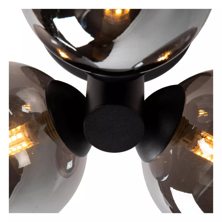 Trudy taklampe 28cm 3-lys IP44-Taklamper-Lucide-Svart / Røyk-LC74116/03/30-Lightup.no