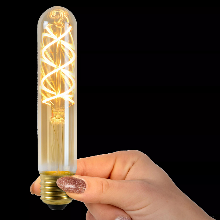 Tube E27 Filament LED T32 5W 2200K 15 cm dimbar - Amber-LED-pære E27 sokkel-Lucide-LC49035/05/62-Lightup.no