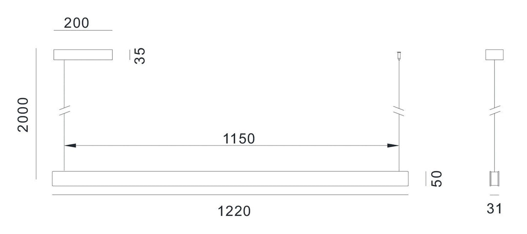 Valentina takpendel 122 cm opp/ned lys 2700 Kelvin-Takpendler-NorDesign-Eik-102121254-Lightup.no