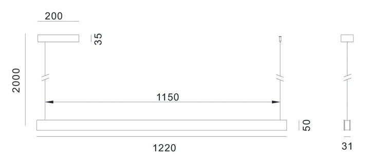Valentina takpendel 122 cm opp/ned lys 2700 Kelvin-Takpendler-NorDesign-Eik-102121254-Lightup.no