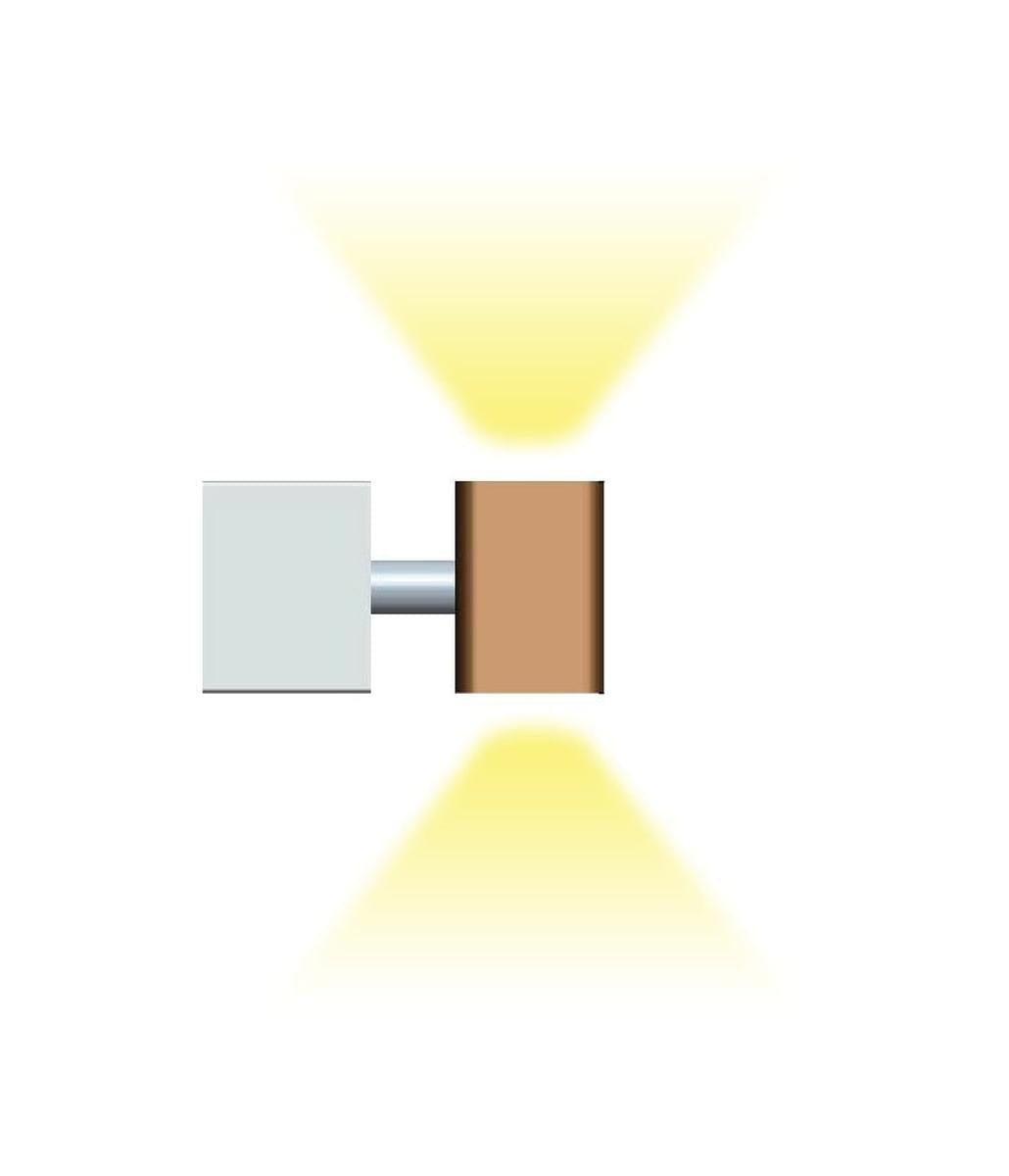 Vanessa vegglampe opp/ned lys 2700 Kelvin 6W - Dimbar-Vegglamper-NorDesign-Valnøtt-101040153-Lightup.no