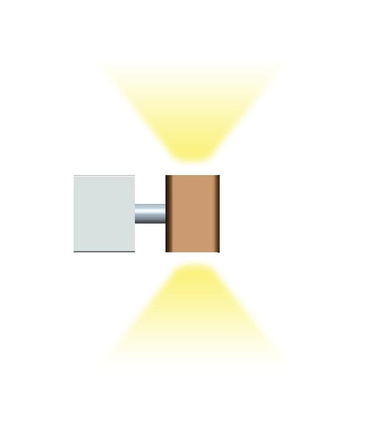 Vanessa vegglampe opp/ned lys 2700 Kelvin 6W - Dimbar-Vegglamper-NorDesign-Valnøtt-101040153-Lightup.no