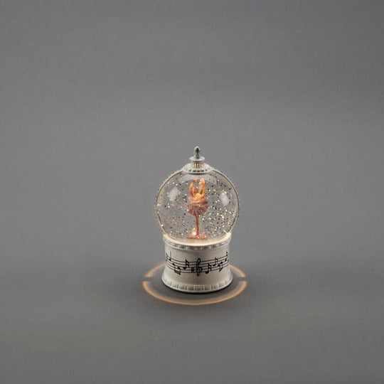 Vannfylt lykt ballerina roterende med musikk-Julebelysning dekor og pynt-Konstsmide-Hvit / Rosa-4315-200-Lightup.no