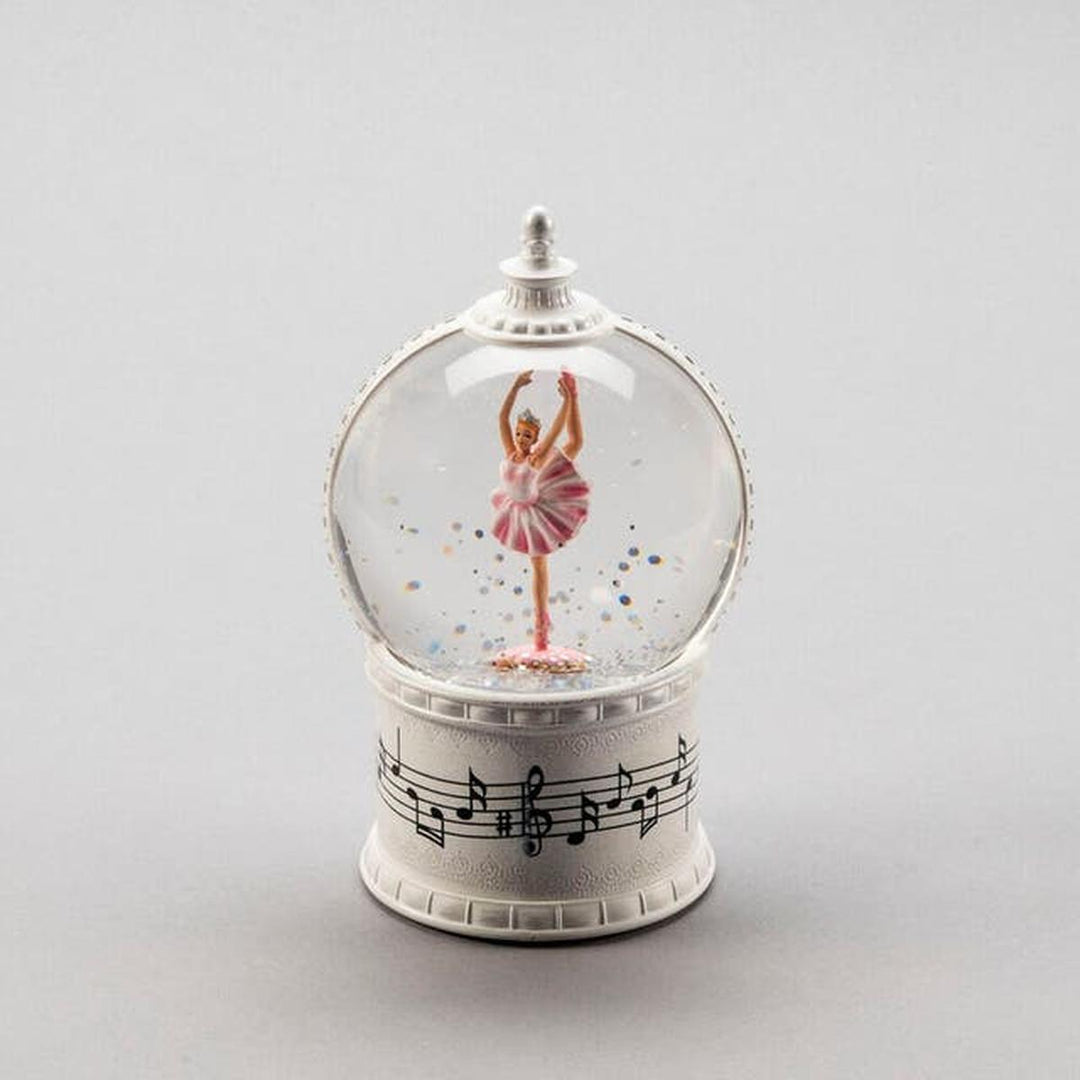 Vannfylt lykt ballerina roterende med musikk-Julebelysning dekor og pynt-Konstsmide-Hvit / Rosa-4315-200-Lightup.no