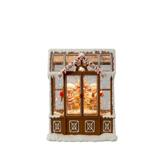 Vannfylt lykt pepperkakehus-Julebelysning dekor og pynt-Konstsmide-Brun-4313-600-Lightup.no