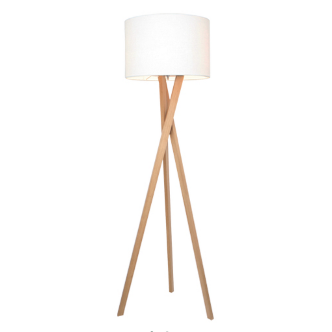 Vega Gulvlampe Eik-Gulvlamper-By Rydens-Eik / Hvit-Brs-4100020-6002-Lightup.no