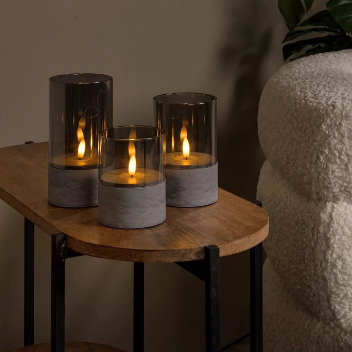 Velas bordlampe stearinlys batteridrevet - 3 pakning-Bordlamper-Lucide-Grå-LC13500/03/65-Lightup.no
