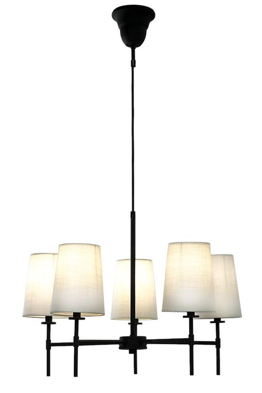 Verbier takkrone 5-lys-Takpendler-Aneta Lighting-Svart / Hvit-25087-15-01-Lightup.no