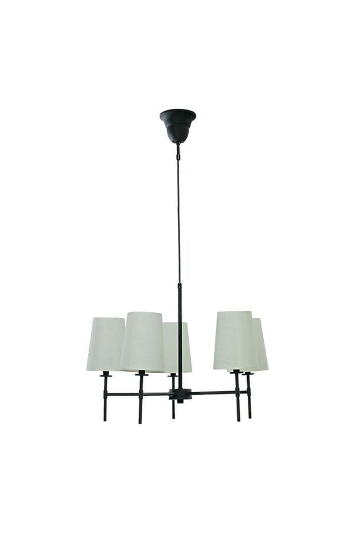 Verbier takkrone 5-lys-Takpendler-Aneta Lighting-Svart / Hvit-25087-15-01-Lightup.no
