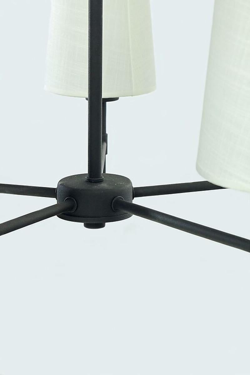 Verbier takkrone 5-lys-Takpendler-Aneta Lighting-Svart / Hvit-25087-15-01-Lightup.no