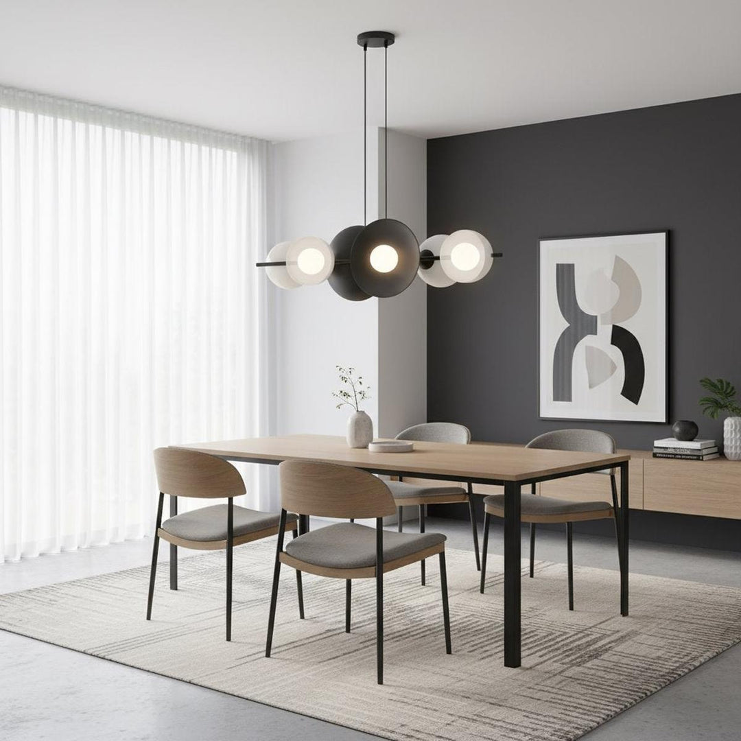 Volum takpendel 6-lys-Takpendler-Emibig-Svart / Gullfarget-1483/6-Lightup.no