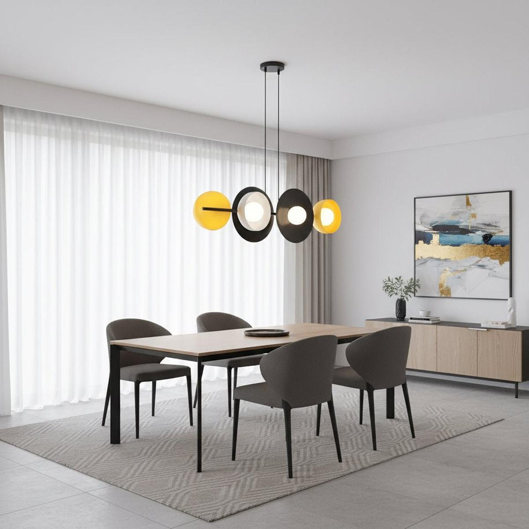 Volum takpendel 6-lys-Takpendler-Emibig-Svart / Gullfarget-1483/6-Lightup.no