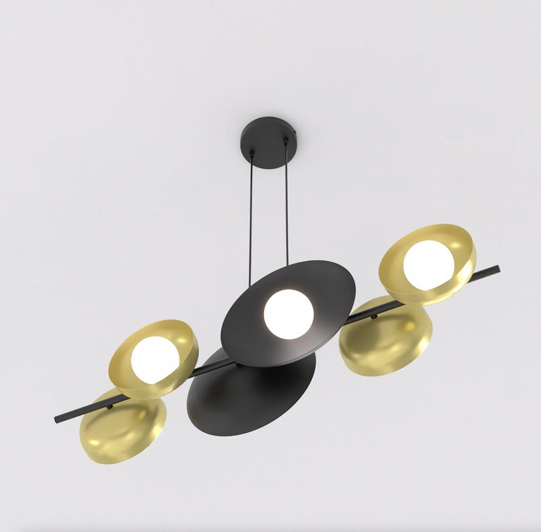 Volum takpendel 6-lys-Takpendler-Emibig-Svart / Gullfarget-1483/6-Lightup.no