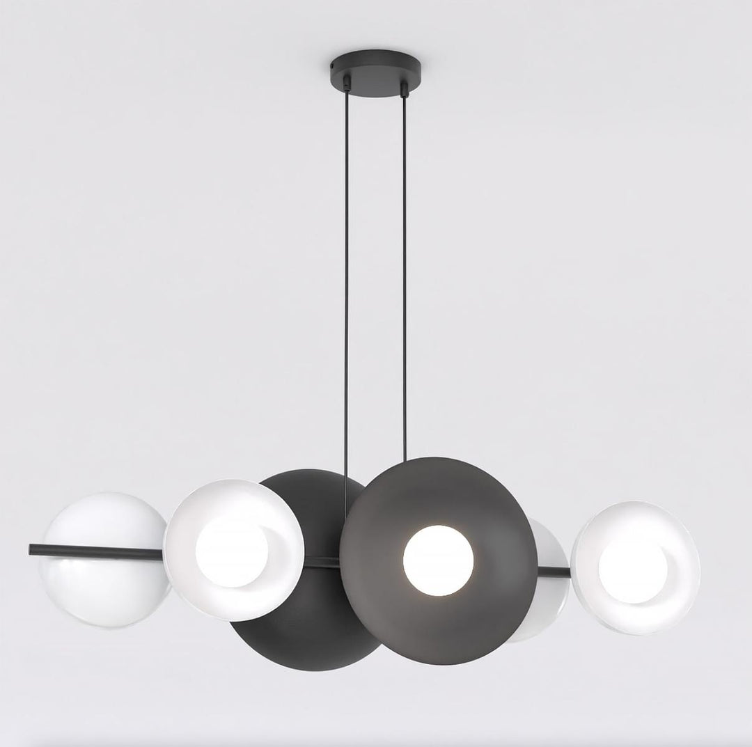 Volum takpendel 6-lys-Takpendler-Emibig-Svart / Hvit-1484/6-Lightup.no