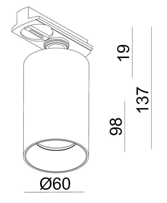 Vox Oz spot (1T) - Hvit/Svart - Signal white-Spotskinner 230V-NorDesign-Hvit-784490106-Lightup.no