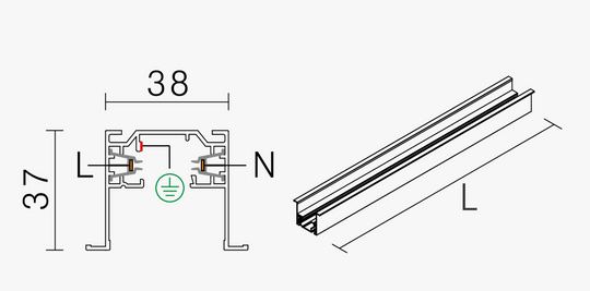 Vox high spotskinne innfelt 2 meter-Spotskinner 230V-NorDesign-Svart-381560205-Lightup.no