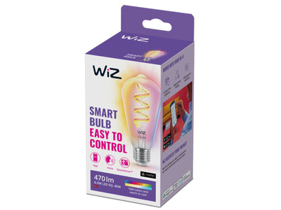 WiZ E27 Lyspære filament ST64 6,3W Wifi 2700-6500 Kelvin fullfarge RGB-Smartpærer E27-WiZ-929003267301-Lightup.no