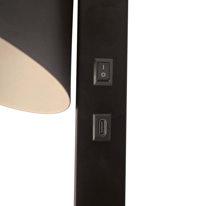 Wilmer vegglampe med USB-Vegglamper-Nordlux-Svart-2512281003-Lightup.no
