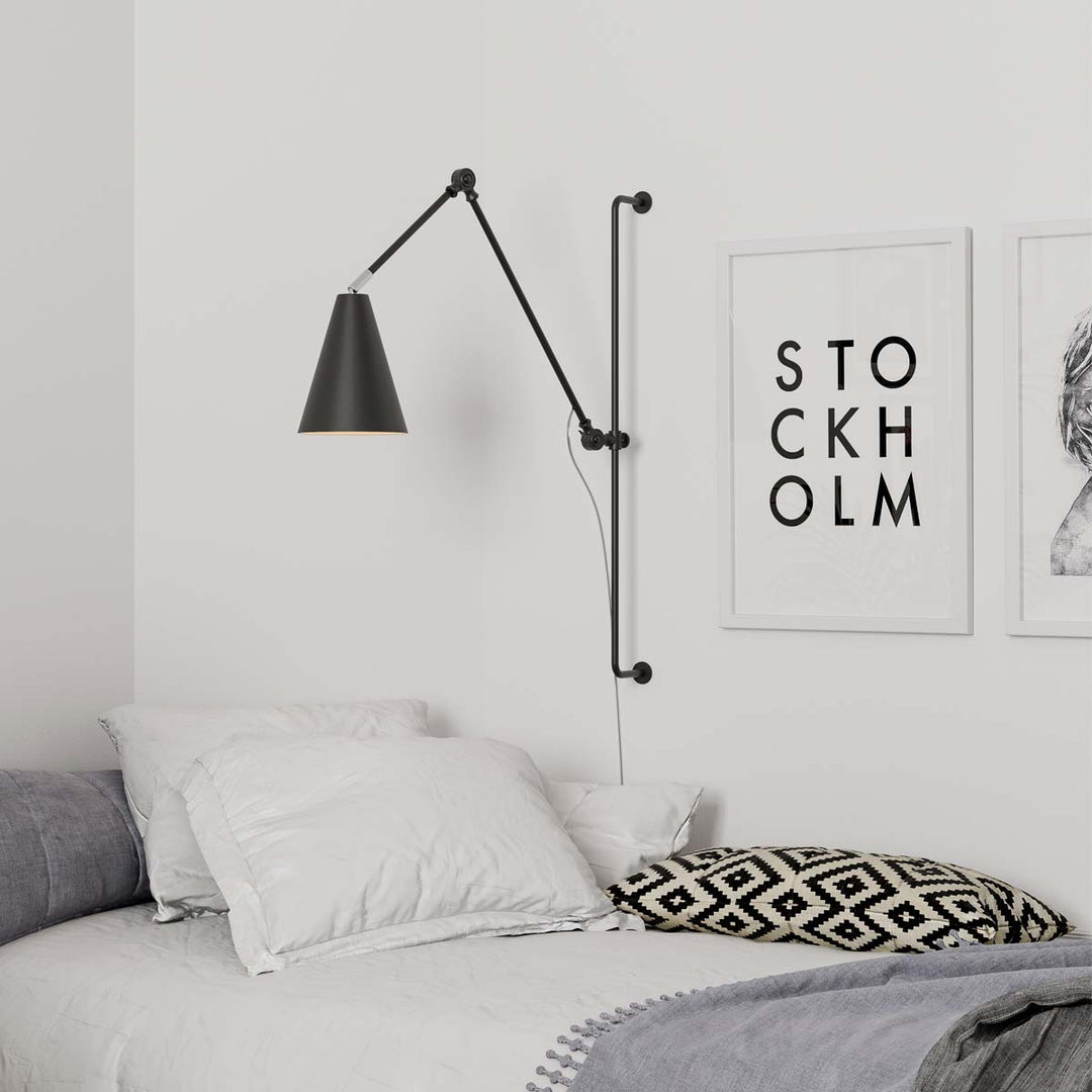 Yukon vegglampe lang - Matt svart-Vegglamper-By Rydens-Svart-Brs-4300530-4002-Lightup.no