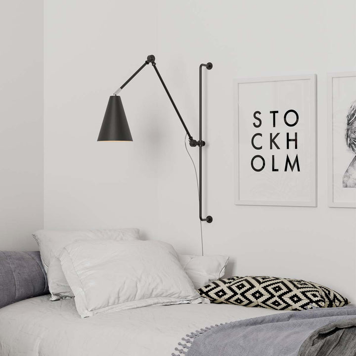 Yukon vegglampe lang - Matt svart-Vegglamper-By Rydens-Svart-Brs-4300530-4002-Lightup.no