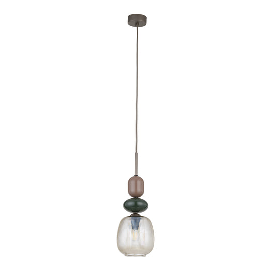 Zen botti takpendel 1-lys-Takpendler-TK Lighting-Brun / Grønn / Konjakk farget-TK-11875-Lightup.no