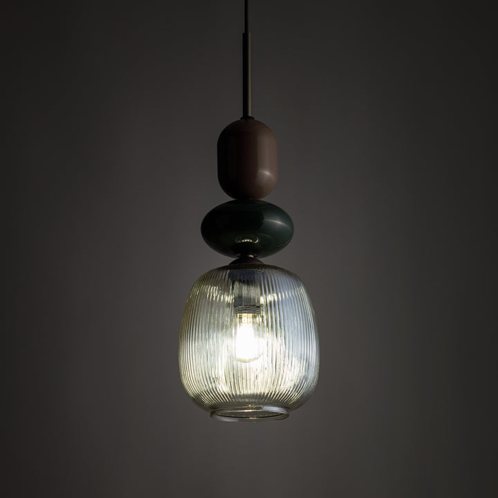 Zen botti takpendel 1-lys-Takpendler-TK Lighting-Brun / Grønn / Konjakk farget-TK-11875-Lightup.no