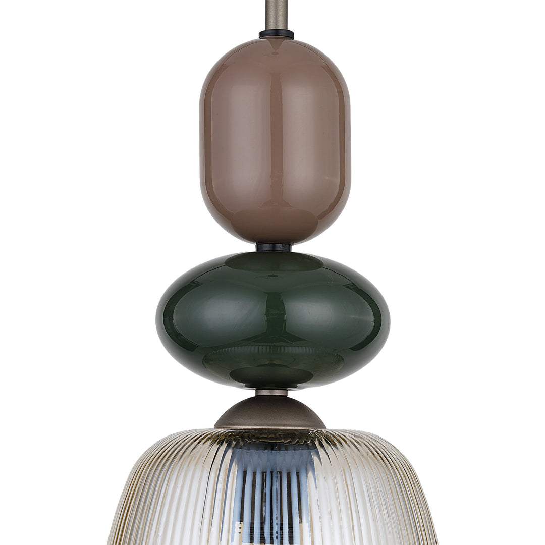 Zen botti takpendel 1-lys-Takpendler-TK Lighting-Brun / Grønn / Konjakk farget-TK-11875-Lightup.no