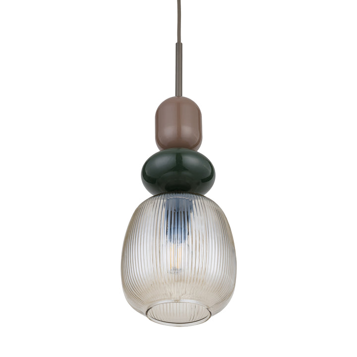Zen botti takpendel 1-lys-Takpendler-TK Lighting-Brun / Grønn / Konjakk farget-TK-11875-Lightup.no
