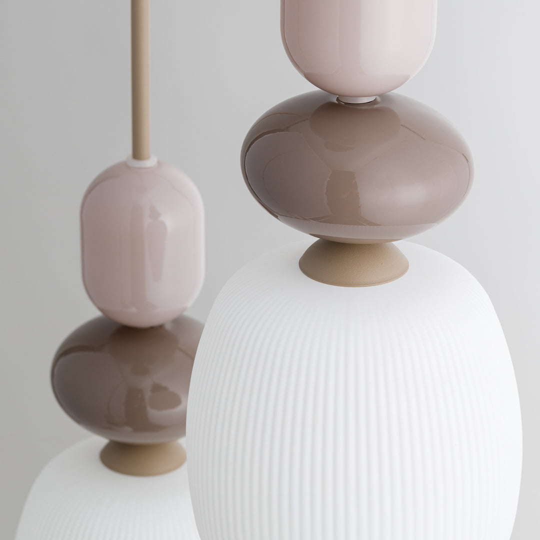 Zen botti takpendel 3-lys-Takpendler-TK Lighting-Brun / Grønn / Konjakk farget-TK-11877-Lightup.no
