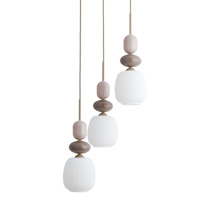Zen botti takpendel 3-lys-Takpendler-TK Lighting-Brun / Grønn / Konjakk farget-TK-11877-Lightup.no